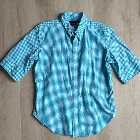 Ralph Lauren Tops - Ralph Lauren Turquoise Checkered Button Down Shirt